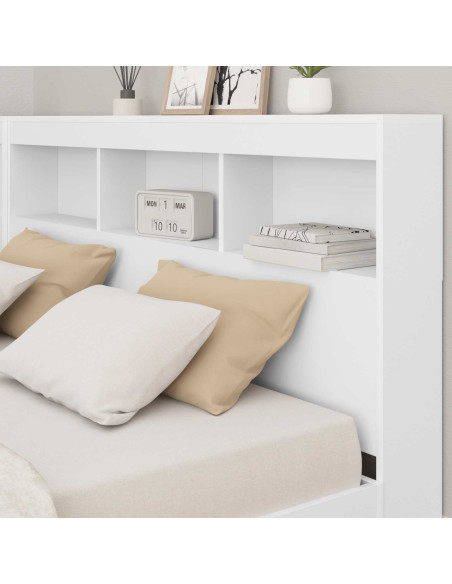 Letto Libreria Bianco 140 x 200 cm Legno multistrato