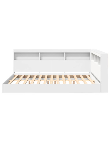 Letto Libreria Bianco 140 x 200 cm Legno multistrato