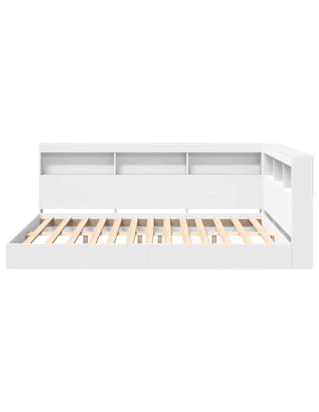 Letto Libreria Bianco 140 x 200 cm Legno multistrato