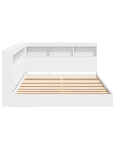 Letto Libreria Bianco 140 x 200 cm Legno multistrato
