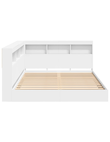 Letto Libreria Bianco 140 x 200 cm Legno multistrato