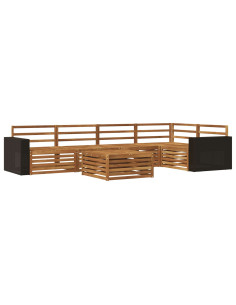 Set di divani da esterno 6 pcs Naturale 79 x 79 x 37 cm 2