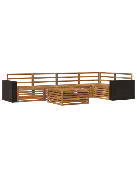 Set di divani da esterno 6 pcs Naturale 79 x 79 x 37 cm