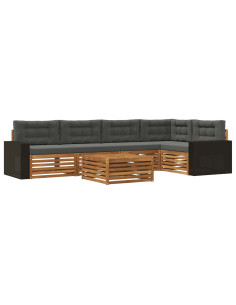 Set di divani da esterno 6 pcs Naturale e Antracite 2