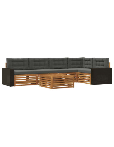 Set di divani da esterno 6 pcs Naturale e Antracite