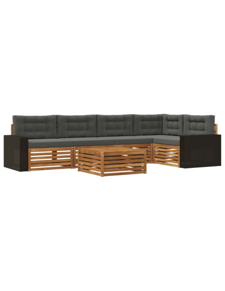 Set di divani da esterno 6 pcs Naturale e Antracite