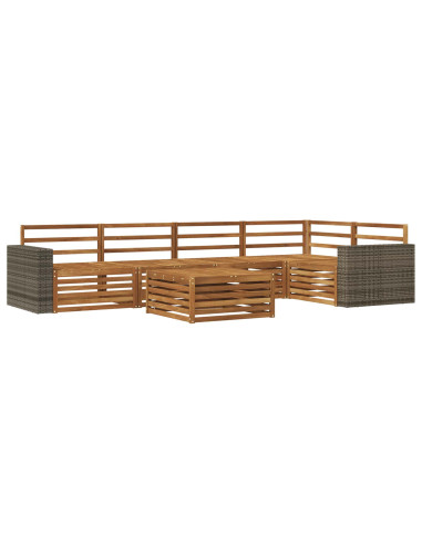 Set di divani da esterno 6 pcs Naturale 79 x 79 x 37 cm