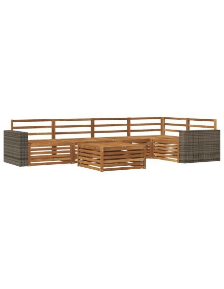 Set di divani da esterno 6 pcs Naturale 79 x 79 x 37 cm