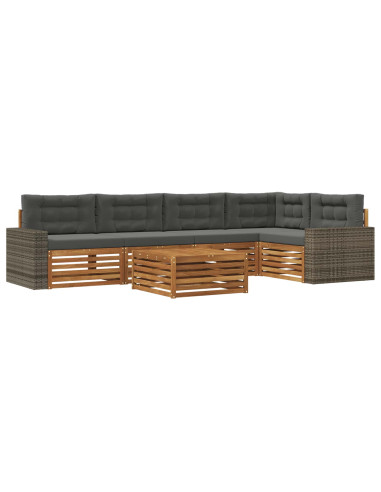 Set di divani da esterno 6 pcs Naturale e Antracite