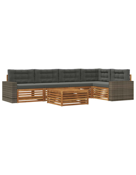 Set di divani da esterno 6 pcs Naturale e Antracite