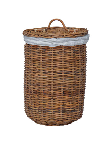 Cesto per Lavanderia 2 pcs Marrone Rattan Kubu
