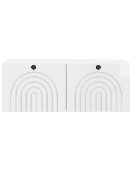 Mobile Porta TV da Muro Bianco Lucido 78,5 x 31 x 30 cm