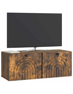 Mobile Porta TV da Muro Rovere Fumo 78,5 x 31 x 30 cm 2