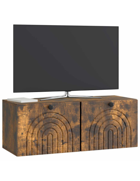 Mobile Porta TV da Muro Rovere Fumo 78,5 x 31 x 30 cm