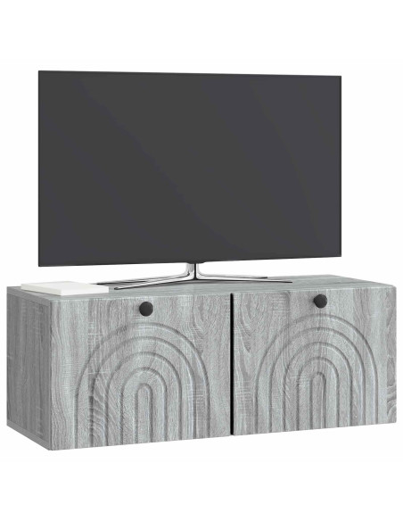Mobile Porta TV da Muro Grigio Sonoma 78,5 x 31 x 30 cm