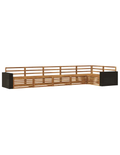 Set di divani da esterno 6 pcs Naturale 402 x 172,5 x 73 cm 2