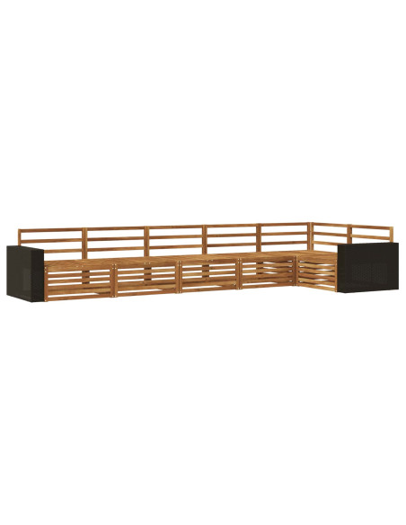 Set di divani da esterno 6 pcs Naturale 402 x 172,5 x 73 cm