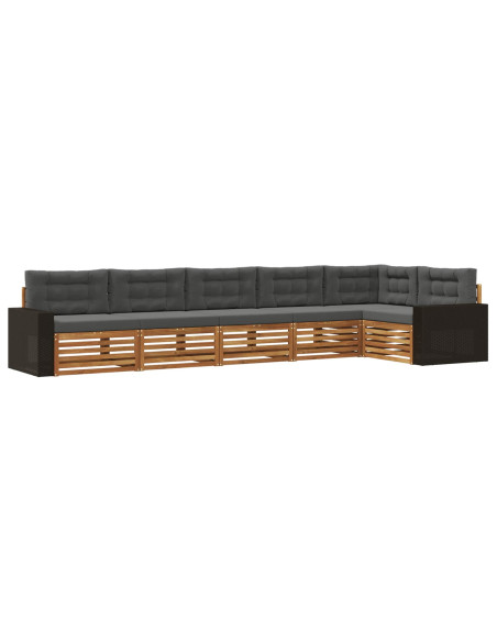 Set di divani da esterno 6 pcs Naturale e Antracite