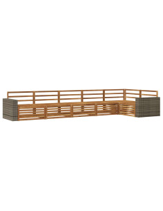 Set di divani da esterno 6 pcs Naturale 402 x 172,5 x 73 cm 2