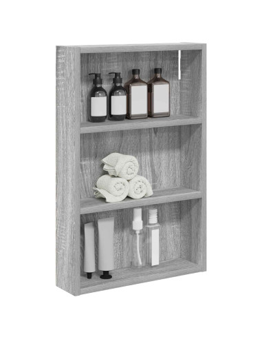 Armadio da bagno a muro Sonoma grigia 40 x 10 x 60,5 cm