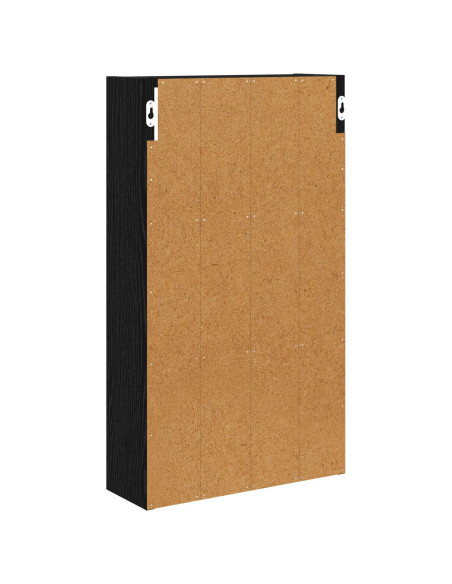 Armadio da bagno a muro Rovere Nero 40 x 14 x 70 cm