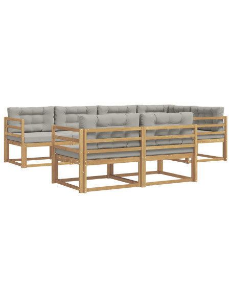 Set di divani da esterno 6 pcs Bianco e Grigio Chiaro