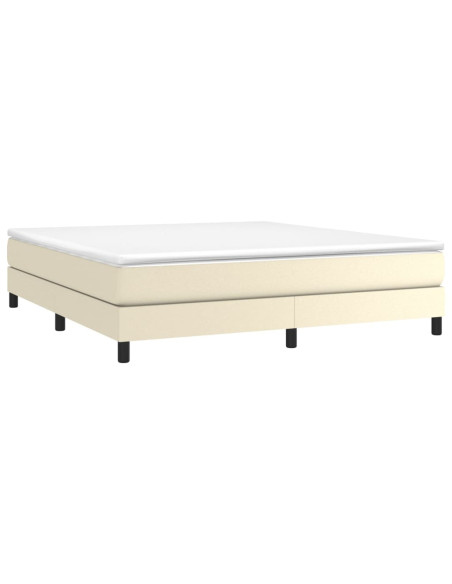 Giroletto a Molle con Materasso Crema 180x200 cm in Similpelle