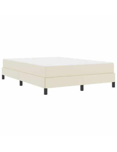 Struttura del letto con materasso Crema 140 x 200 cm Tessuto
