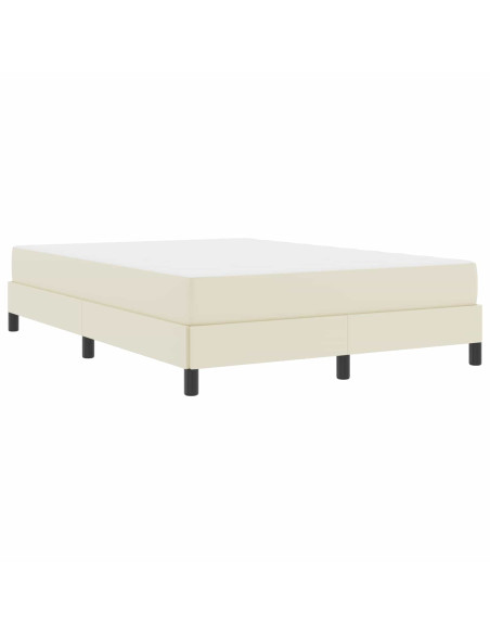 Struttura del letto con materasso Crema 140 x 200 cm Tessuto