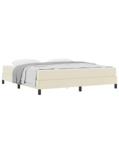 Struttura del letto con materasso Crema 180 x 200 cm Tessuto 2