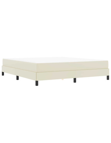 Struttura del letto con materasso Crema 180 x 200 cm Tessuto