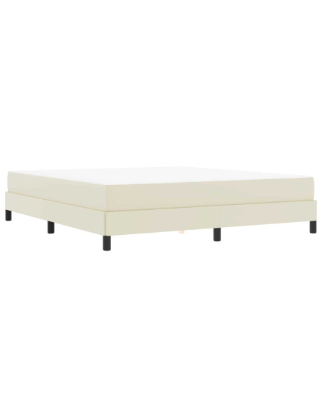 Struttura del letto con materasso Crema 180 x 200 cm Tessuto