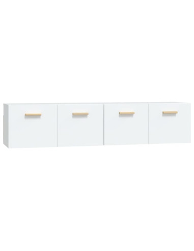 Mobili Parete 2 pz Bianco 80x35x36,5cm Legno Multistrato