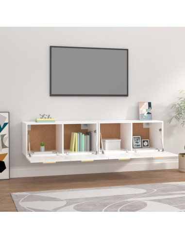 Mobili Parete 2 pz Bianco 80x35x36,5cm Legno Multistrato