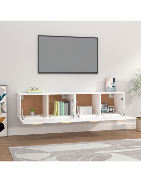Mobili Parete 2 pz Bianco 80x35x36,5cm Legno Multistrato