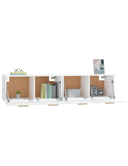 Mobili Parete 2 pz Bianco 80x35x36,5cm Legno Multistrato