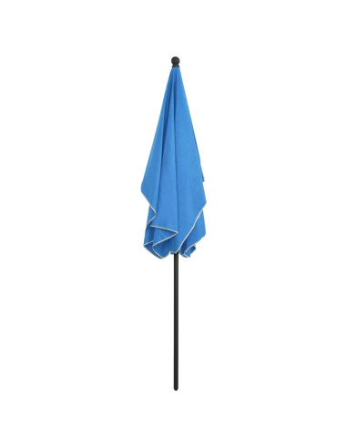 Ombrellone da Giardino con Palo 210x140 cm Azzurro
