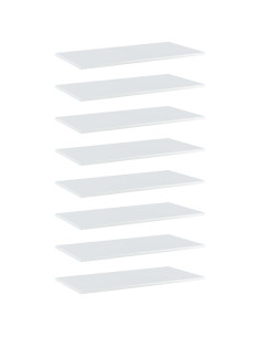 Ripiani per Libreria 8pz Bianco Lucido 80x40x1,5cm Multistrato 2