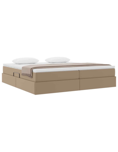 Letto con contenitore e materasso Cappuccino 200 x 200 cm