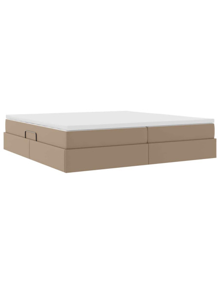 Letto con contenitore e materasso Cappuccino 200 x 200 cm