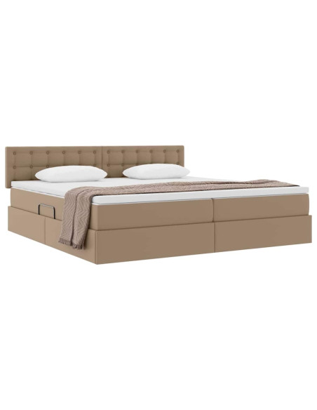 Letto con contenitore e materasso Cappuccino 200 x 200 cm