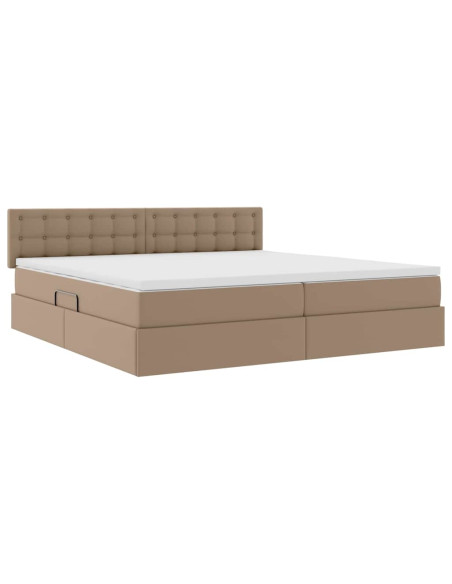 Letto con contenitore e materasso Cappuccino 200 x 200 cm