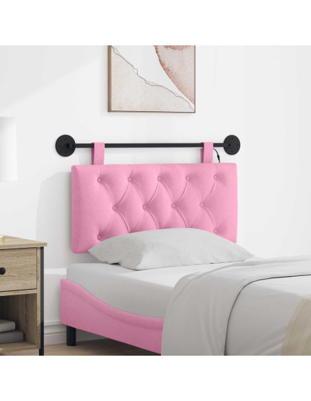 Testiera sospesa Con luce LED Rosa Tessuto