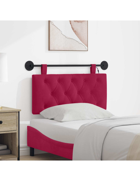 Testiera sospesa Con luce LED Rosso Vino Velluto