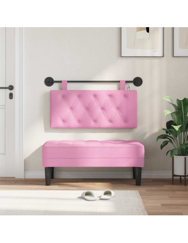 Testiera sospesa Con luce LED Rosa Tessuto