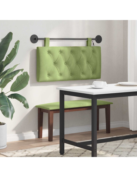 Testiera sospesa Con luce LED Verde chiaro Velluto