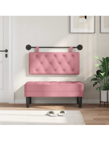 Testiera sospesa Con luce LED Rosa Velluto
