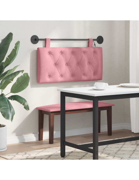 Testiera sospesa Con luce LED Rosa Velluto