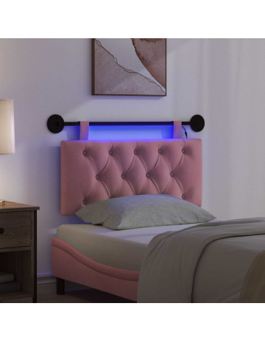 Testiera sospesa Con luce LED Rosa Velluto