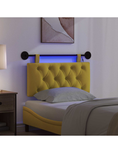 Testiera sospesa Con luce LED Giallo Velluto